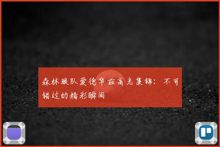 森林狼队爱德华兹高光集锦:不可错过的精彩瞬间